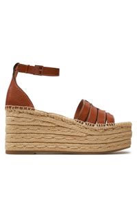 Tory Burch Espadryle Ines 154464 Brązowy. Kolor: brązowy. Materiał: skóra