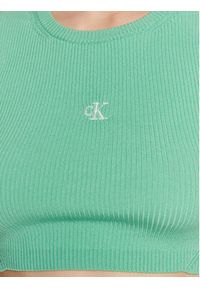 Calvin Klein Jeans Bluzka J20J220709 Zielony Cropped Fit. Kolor: zielony. Materiał: lyocell #4