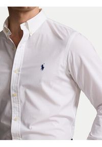 Polo Ralph Lauren Koszula 710928254002 Biały Slim Fit. Typ kołnierza: polo. Kolor: biały. Materiał: bawełna #4