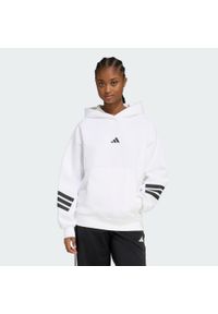 Adidas - Bluza z kapturem Future Icons 3-Stripes. Typ kołnierza: kaptur. Kolor: biały. Materiał: materiał. Wzór: paski. Sport: fitness #1