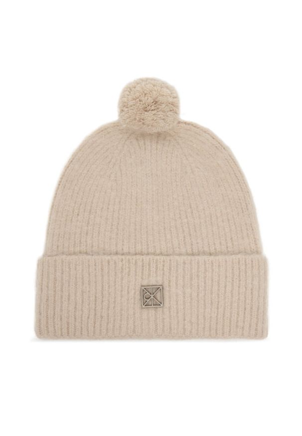 Calvin Klein Czapka Emblem Brushed LV04D8067G Beżowy. Kolor: beżowy. Materiał: materiał, poliamid