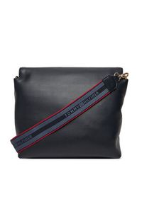 TOMMY HILFIGER - Tommy Hilfiger Torebka Th Logotape Med Crossover AW0AW17692 Granatowy. Kolor: niebieski. Materiał: skórzane