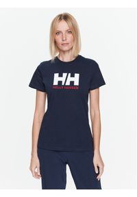 Helly Hansen T-Shirt Logo 34112 Granatowy Regular Fit. Kolor: niebieski. Materiał: bawełna