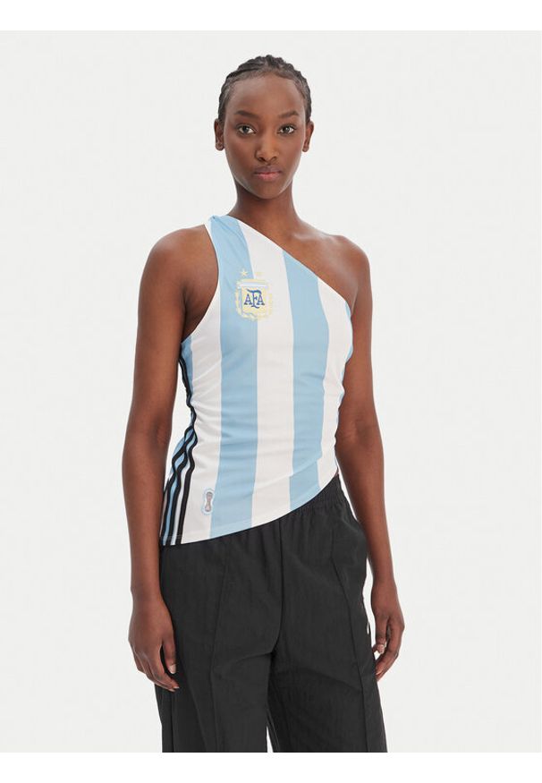 Adidas - adidas Top Argentina KE2295 Błękitny Slim Fit. Kolor: niebieski. Materiał: syntetyk