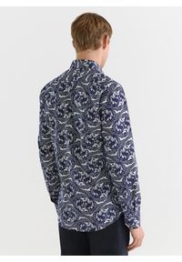 Pako Lorente - PAKO LORENTE – Granatowa koszula w oryginalny wzór. Okazja: na co dzień. Kolor: niebieski. Styl: casual #8