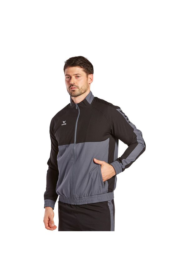 ERIMA - Kurtka prezentacyjna Erima Six Wings. Kolor: szary, wielokolorowy, czarny. Materiał: dresówka, tkanina. Sport: fitness, piłka ręczna