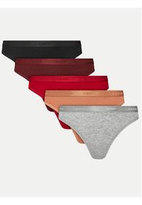 Calvin Klein Underwear Komplet 5 par stringów Thong 5pk 000QD5247E Kolorowy. Materiał: bawełna. Wzór: kolorowy #5