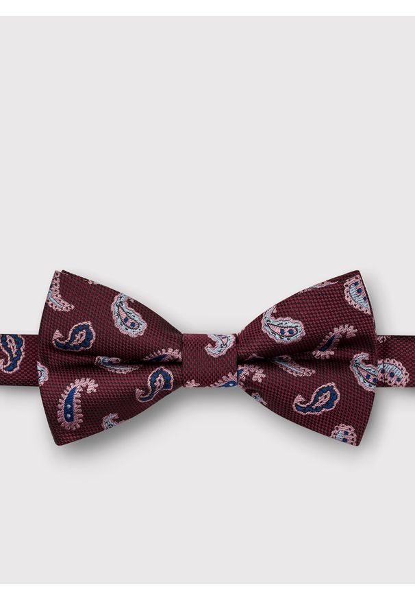 Pako Lorente - PAKO LORENTE – Bordowa mucha męska we wzór paisley. Kolor: czerwony. Materiał: poliester. Wzór: paisley. Styl: elegancki