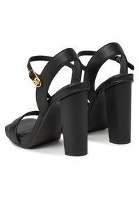 TOMMY HILFIGER - Tommy Hilfiger Sandały High Heel Leather Sandal FW0FW08534 Czarny. Kolor: czarny. Materiał: skóra #6