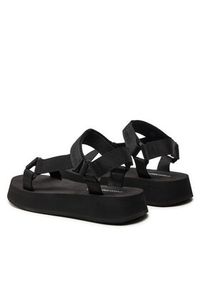Calvin Klein Jeans Sandały Sandal Velcro Webbing In Mtl YW0YW01480 Czarny. Kolor: czarny. Materiał: materiał