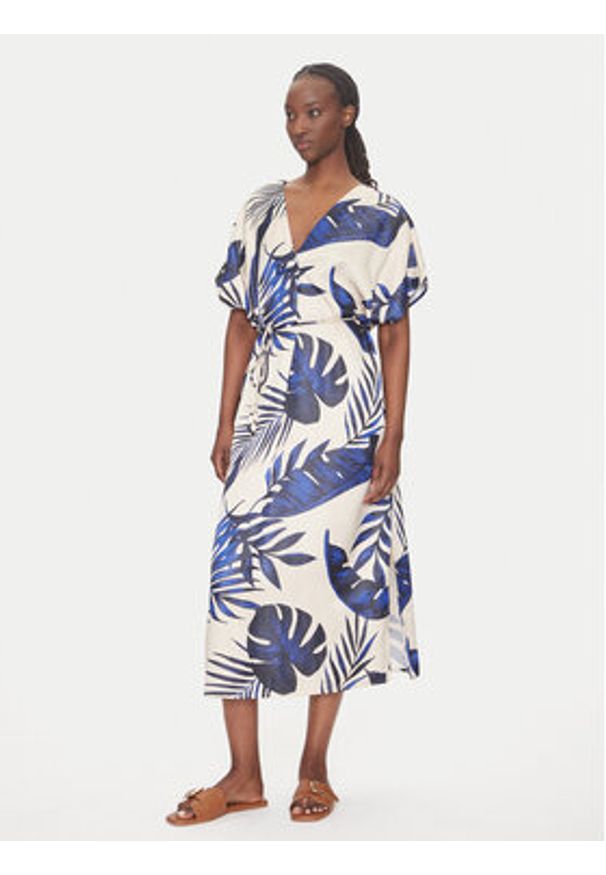 Vero Moda Sukienka letnia Vina 10327430 Beżowy Relaxed Fit. Kolor: beżowy. Materiał: syntetyk. Sezon: lato