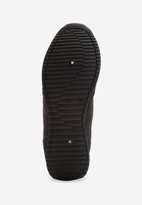 Renee - Czarne Sneakersy Basic z Imitacji Zamszu Ozdobione Przeszyciami Nethe. Okazja: na co dzień. Zapięcie: sznurówki. Kolor: czarny. Materiał: zamsz. Wzór: aplikacja #9