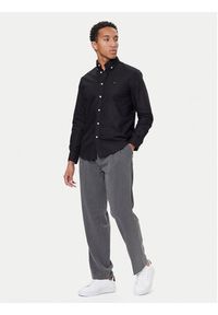 TOMMY HILFIGER - Tommy Hilfiger Koszula Solid Heritage MW0MW35774 Czarny Regular Fit. Kolor: czarny. Materiał: bawełna #4