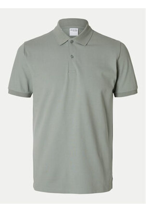 Selected Homme Polo 16095851 Zielony Slim Fit. Typ kołnierza: polo. Kolor: zielony. Materiał: bawełna