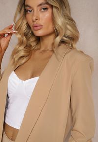 Renee - Ciemnobeżowa Marynarka Orolea. Kolor: beżowy. Materiał: tkanina. Wzór: jednolity, gładki. Styl: elegancki