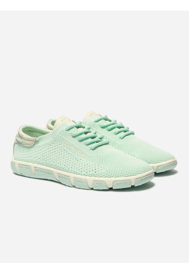 Niskie buty damskie TBS Jazaria. Kolor: zielony. Materiał: skóra