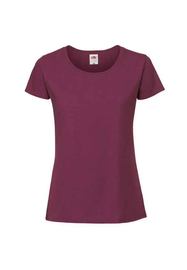 FRUIT OF THE LOOM - Koszulka Damska Iconic 190. Kolor: czerwony, wielokolorowy, brązowy. Sport: turystyka piesza