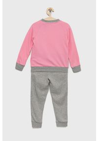 Adidas - adidas dres dziecięcy kolor różowy. Kolor: różowy. Materiał: dresówka #3