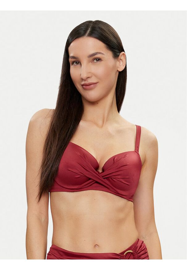Dorina Góra od bikini Azores D001907MI010 Bordowy. Kolor: czerwony. Materiał: syntetyk