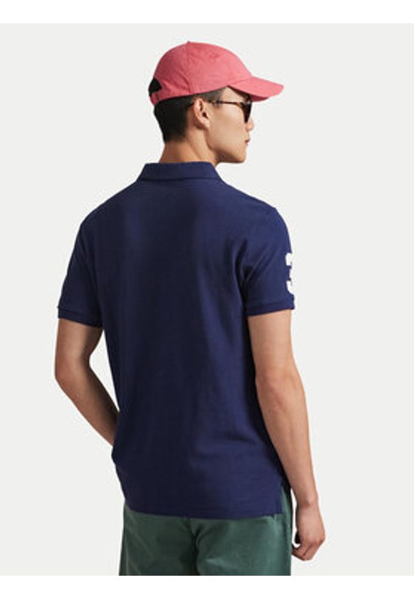 Polo Ralph Lauren Polo 710688969004 Granatowy Custom Slim Fit. Typ kołnierza: polo. Kolor: niebieski. Materiał: bawełna