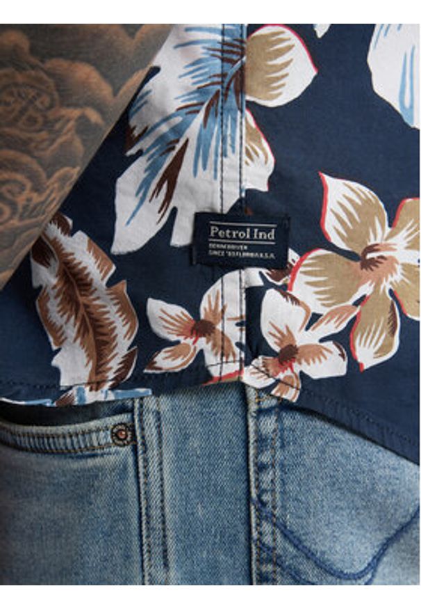 Petrol Industries Koszula M-1050-SIS418 Granatowy Regular Fit. Kolor: niebieski. Materiał: bawełna