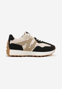 Born2be - Czarne Sneakersy z Geometrycznym Wzorem Rilestra. Okazja: na co dzień, na spacer. Kolor: czarny. Materiał: jeans. Wzór: geometria. Sport: turystyka piesza
