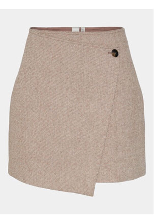 YAS Spódnica trapezowa 26031615 Beżowy Regular Fit. Kolor: beżowy. Materiał: syntetyk