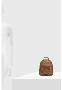 MICHAEL Michael Kors plecak skórzany damski kolor brązowy mały z aplikacją. Kolor: brązowy. Materiał: skóra. Wzór: aplikacja #3