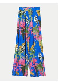 Desigual Spodnie materiałowe Tropical Party 24SWMW21 Niebieski Loose Fit. Kolor: niebieski. Materiał: wiskoza