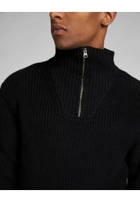 Lee - LEE HALF ZIP KNIT MĘSKI SWETER ROZPINANY BLACK L83YDE01