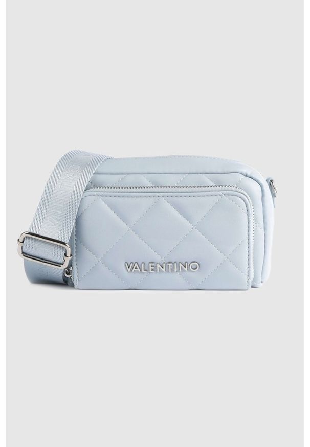 Valentino by Mario Valentino - VALENTINO Błękitna pikowana torebka ocarina recycle haversack. Kolor: niebieski. Materiał: pikowane