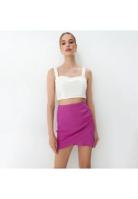 Mohito - Kopertowa spódnica mini - Różowy. Kolor: różowy #1