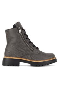 Rieker Botki 72611-45 Szary. Kolor: szary. Materiał: materiał