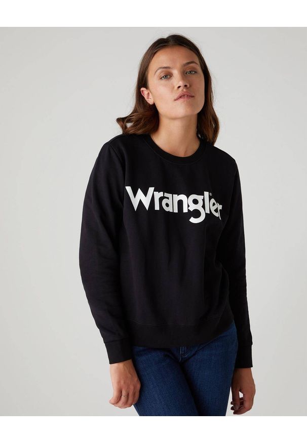 Wrangler - WRANGLER CREW SWEAT DAMSKA BLUZA LOGO BLACK W6Z1HY100 112130855