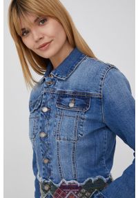 Desigual kurtka jeansowa damska przejściowa. Okazja: na co dzień. Kolor: niebieski. Materiał: jeans. Styl: casual #3