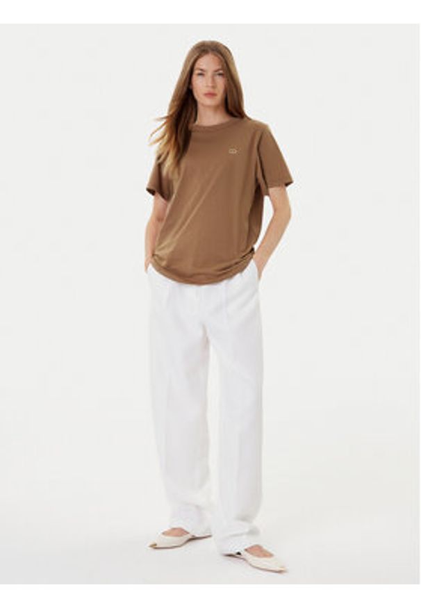 TwinSet - TWINSET T-Shirt 252TP2057 Brązowy Loose Fit. Kolor: brązowy. Materiał: bawełna