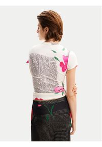Desigual T-Shirt Mirna 24SWTK10 Biały Slim Fit. Kolor: biały. Materiał: syntetyk #5