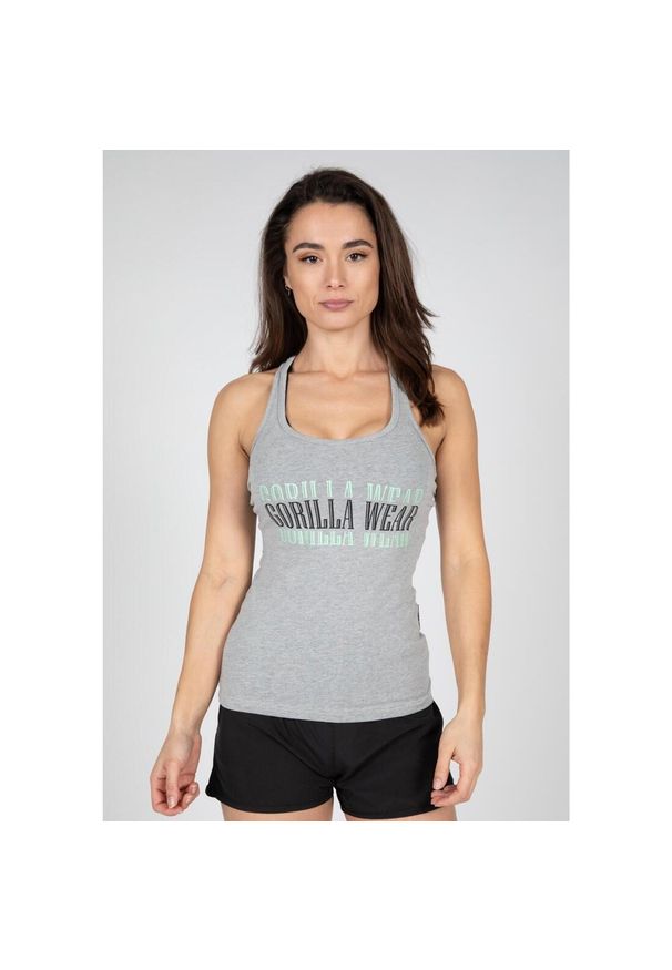 GORILLA WEAR - Verona Top bez rękawów - Szary Melange. Kolor: szary. Długość rękawa: bez rękawów. Sport: fitness