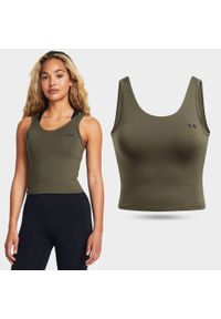 Koszulka treningowa damska tank top Under Armour szybkoschnąca na siłownię. Kolor: zielony. Sport: fitness