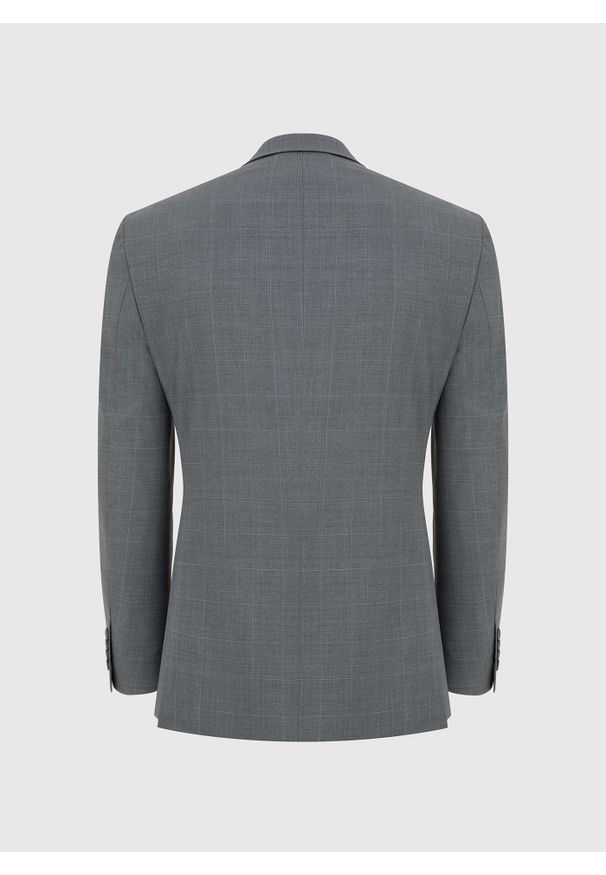 Pako Lorente - PAKO LORENTE – Ciemnoszara marynarka garniturowa w delikatną kratę. Okazja: na wesele, na spotkanie biznesowe, na ślub cywilny. Kolor: szary. Materiał: poliester, lycra, wełna. Styl: biznesowy