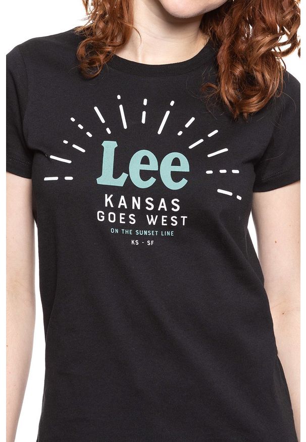 Lee - LEE T SHIRT DAMSKI SEASONAL LOGO TEE BLACK L42YRE01 112109518