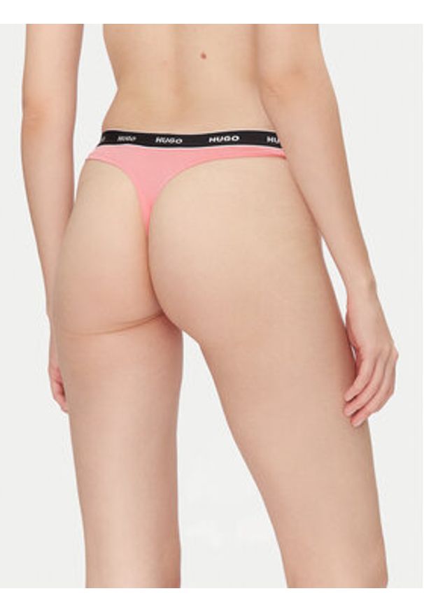 Hugo - HUGO Komplet 3 par stringów Triplet Thong Stripe 50545680 Kolorowy. Materiał: bawełna. Wzór: kolorowy