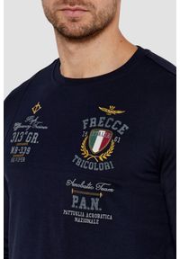 Aeronautica Militare - AERONAUTICA MILITARE Granatowy męski longsleeve, Rozmiar 3XL. Kolor: niebieski. Długość rękawa: długi rękaw #3