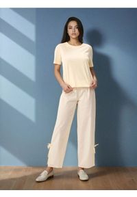 Sinsay - Wiskozowa piżama dwuczęściowa - żółty. Kolor: żółty. Materiał: wiskoza #1