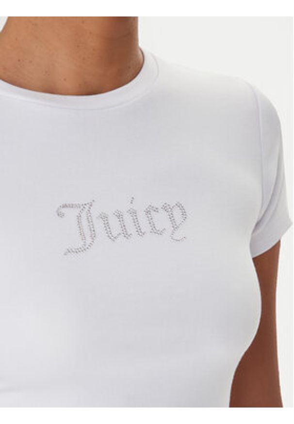 Juicy Couture T-Shirt Esme JCWCT225323 Biały Slim Fit. Kolor: biały