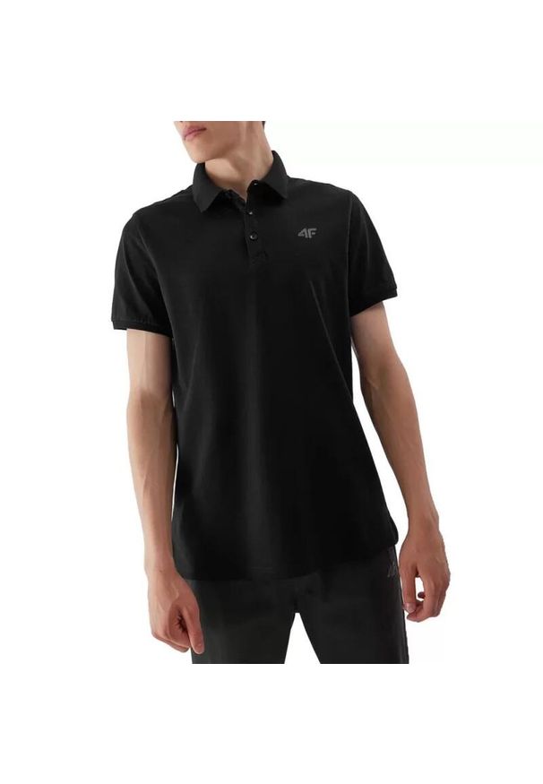 4f - Koszulka Męska 4F. Typ kołnierza: polo. Kolor: czarny