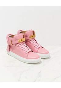 BUSCEMI - Różowe skórzane sneakersy. Nosek buta: okrągły. Kolor: różowy, wielokolorowy, fioletowy. Materiał: skóra #3