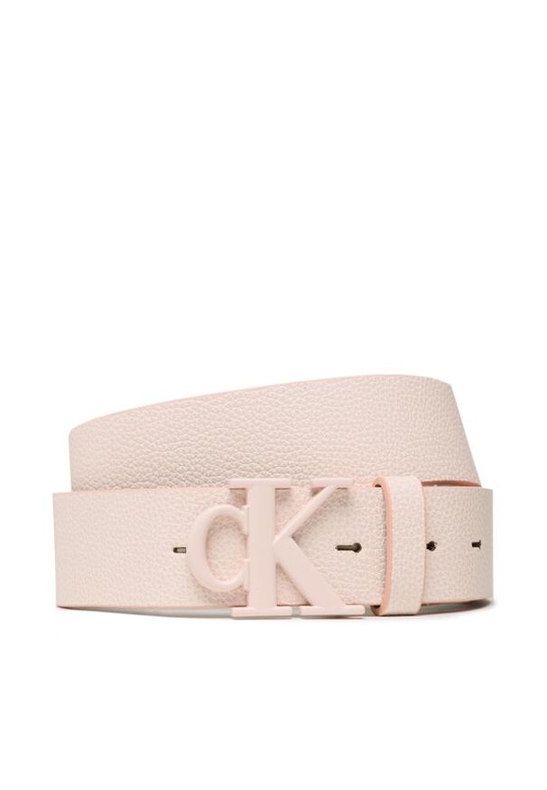 Calvin Klein Jeans Pasek Damski Mono Hw Lthr Belt 35Mm K60K610588 Różowy. Kolor: różowy. Materiał: skóra