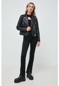 Karl Lagerfeld bluza damska kolor czarny gładka. Kolor: czarny. Materiał: bawełna, poliester. Długość rękawa: raglanowy rękaw. Wzór: gładki. Styl: klasyczny #3