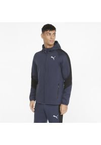 Bluza dresowa męska Puma EVOSTRIPE. Kolor: niebieski. Materiał: dresówka